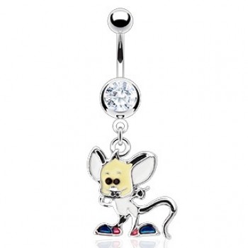 Mouse Belly Ring Navel Dangle 